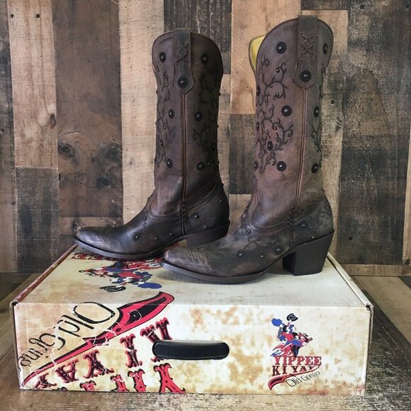 Old Gringo Yippee Kiyay YL214-1 Merary 13" Studded Cowboy Boots Womens 7 B - Picture 10 of 11
